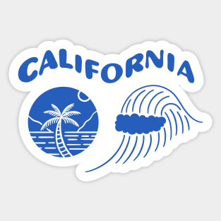 California Coast Retro 70s Beach Sticker